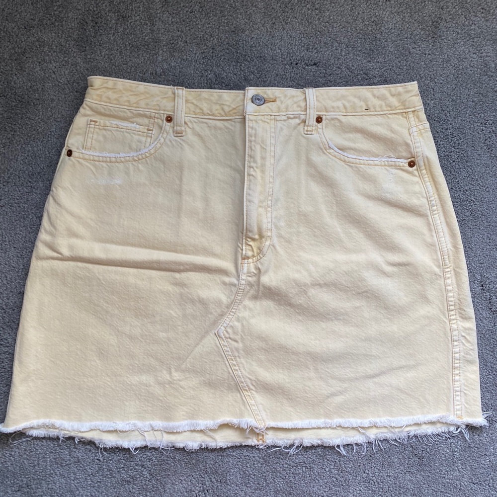 Pastel Yellow Denim Skirt